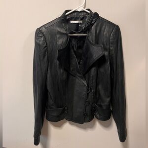 Authentic Black Leather Women's Jacket | Size Medium